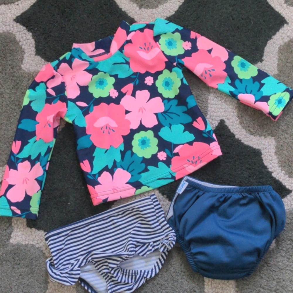 12 mo girls swimsuits swim reusable bundle lot